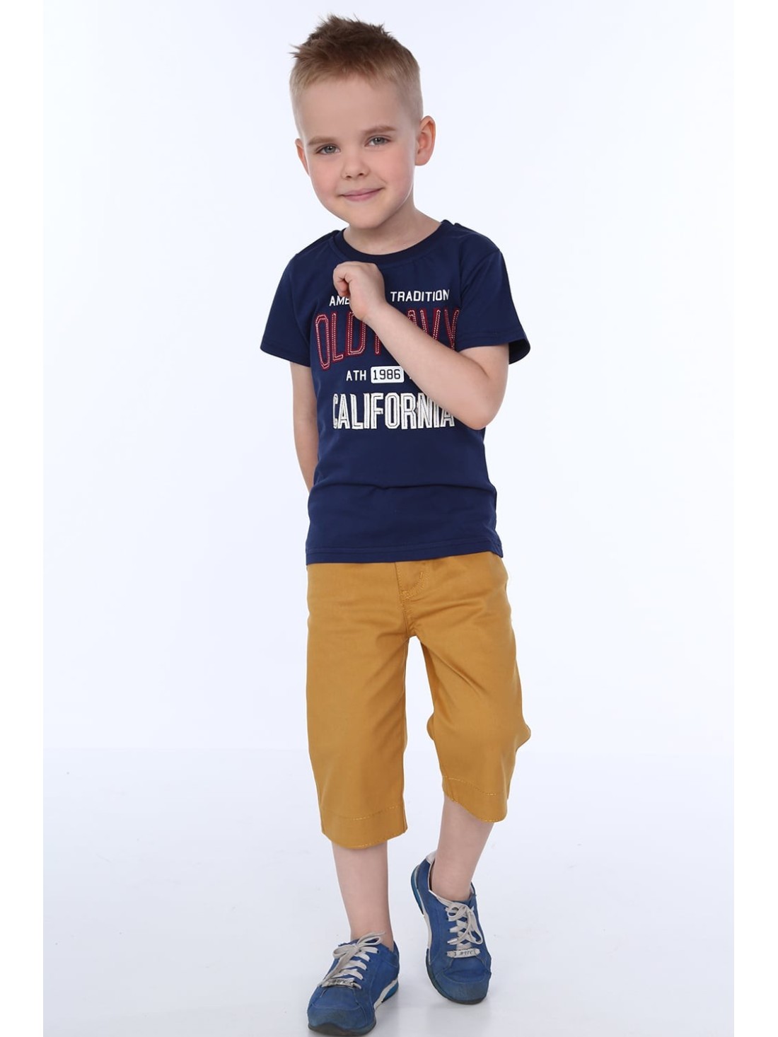 Boy\'s T-shirt with inscriptions, navy blue NDZ4481 - Online store - Boutique